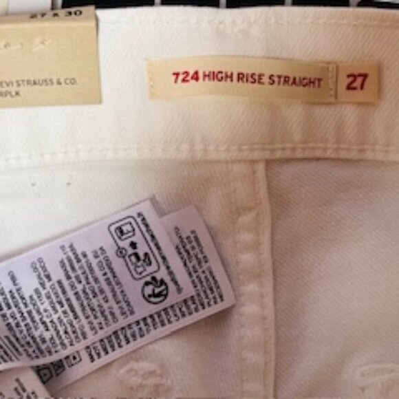 Levi's Tailored 724 HIgh Rise Straight Women's Jeans, Simply White, 27Wx30L, NWT - Picture 11 of 11